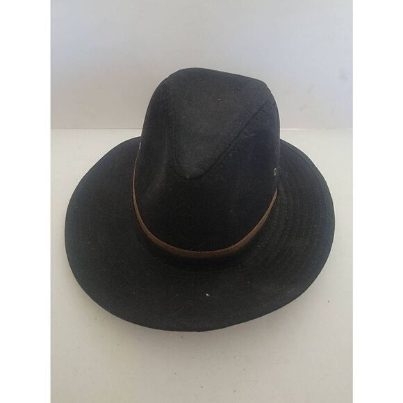 Four Seasons Women's Black Pinch Front Cotton Fedora Hat Size Small - Picture 1 of 4